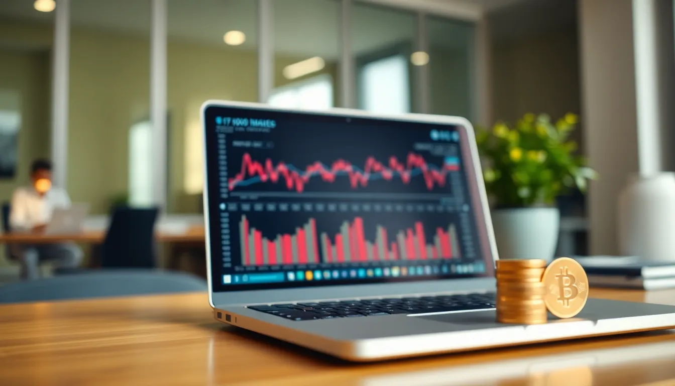 비트코인 ETF 차트와 투자 개념 이미지