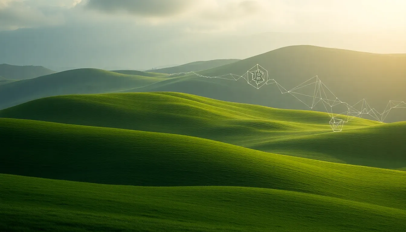 비트코인 채굴 장비와 에너지 흐름 이미지